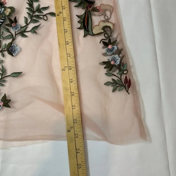 Zara Multicolored Asymmetrical Sheer Blouse - Picture 6 of 7